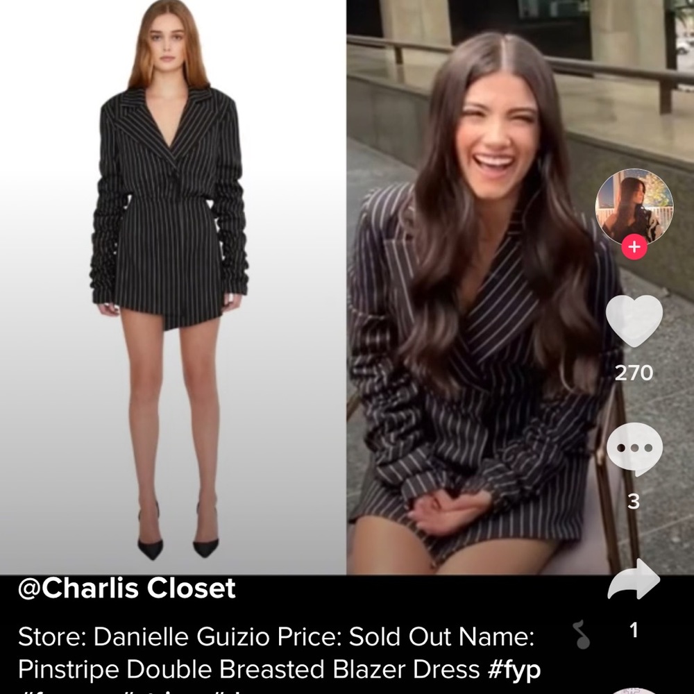 Danielle Guizio Pinstripe Blazer Dress
